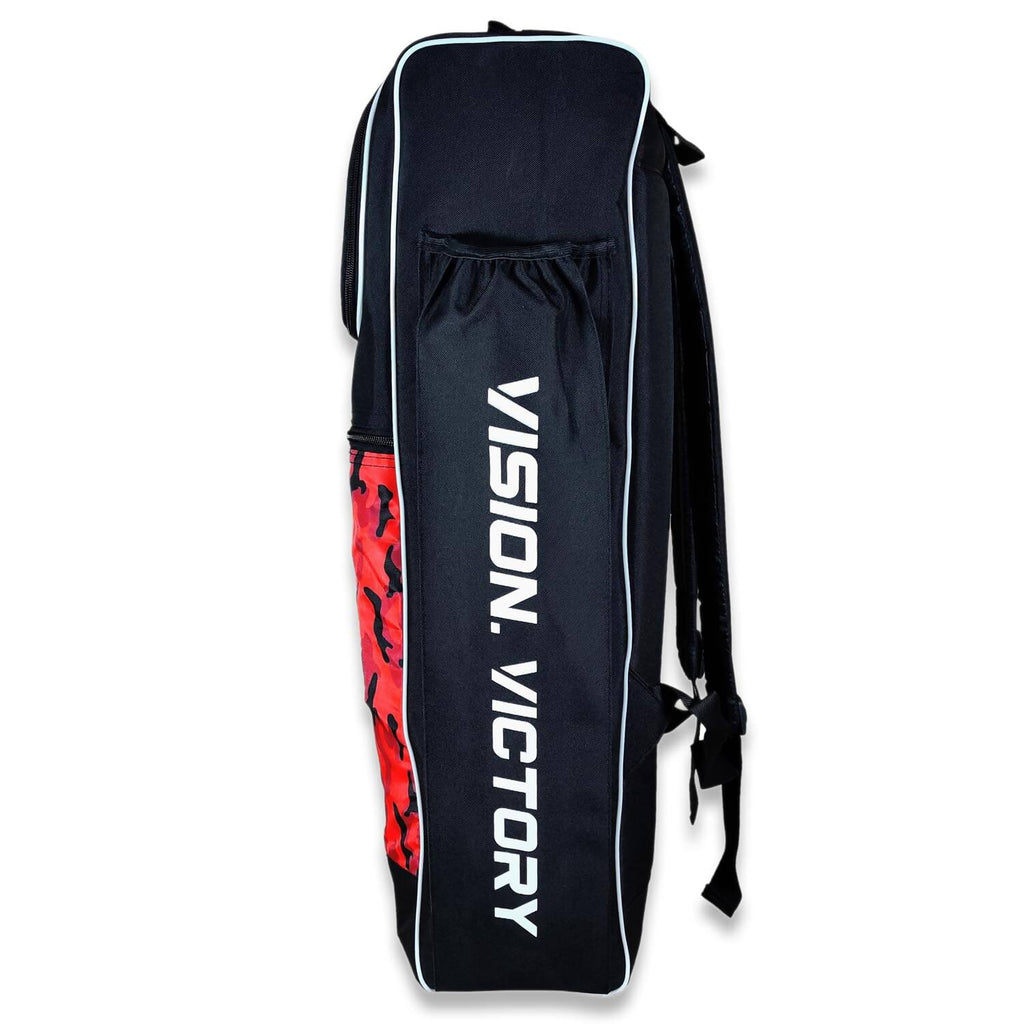 Prokick Megakit Duffle Backpack Cricket Kitbag (Black/Red Camouflage)
