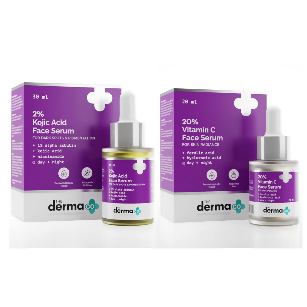 The Derma Co 2% Kojic Acid Face Serum & Face Cream Combo | Grocsy