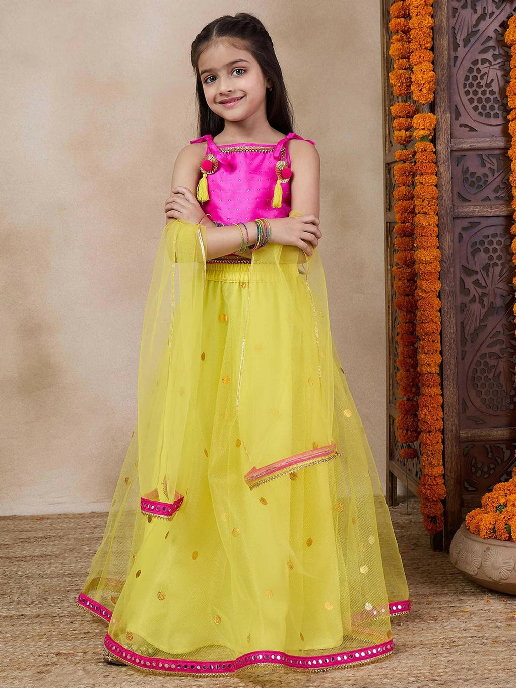 Joban Fashion Girl's Pink Color Lehenga Choli | Grocsy