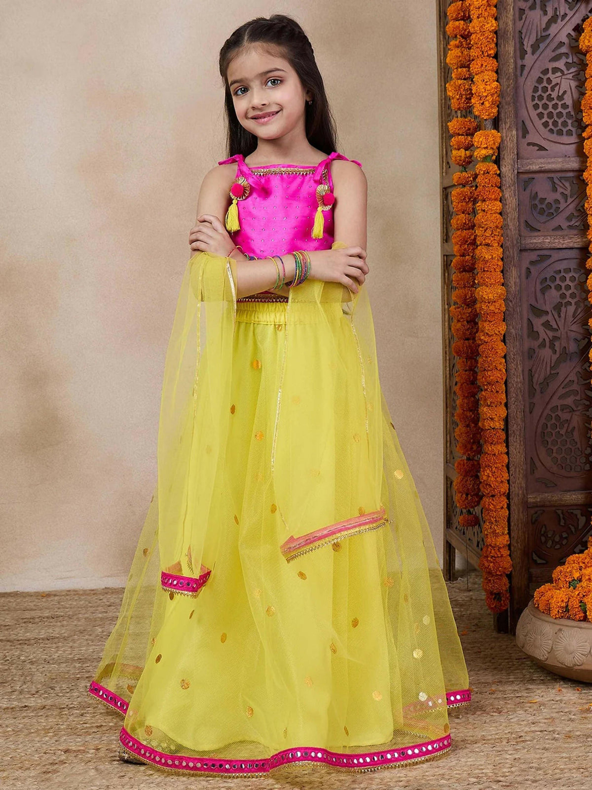 Joban Fashion Girl's Pink Color Lehenga Choli | Grocsy