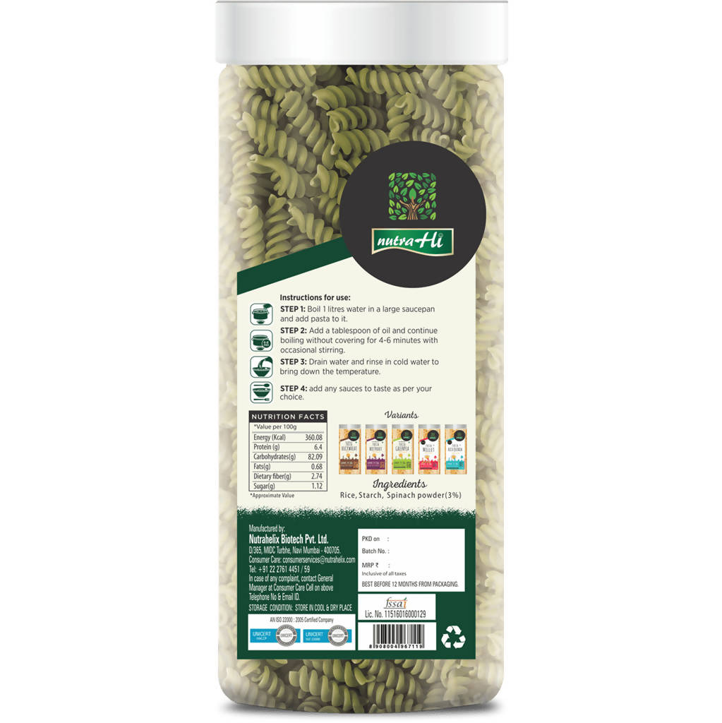 NutraHi Gluten-Free Spinach Pasta | Grocsy