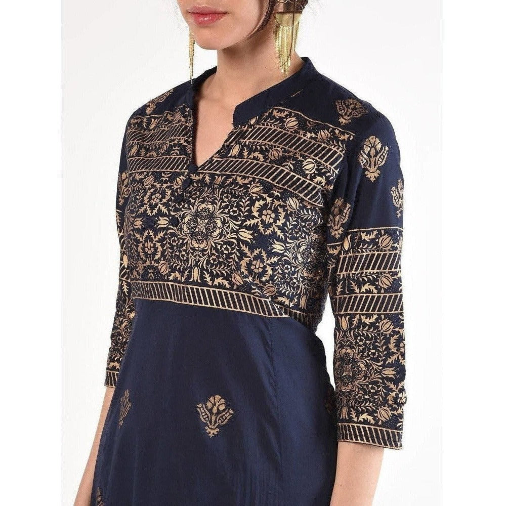 Cheera Women's Hand Block Print Anarkali Kurta (CH-031K) | Grocsy