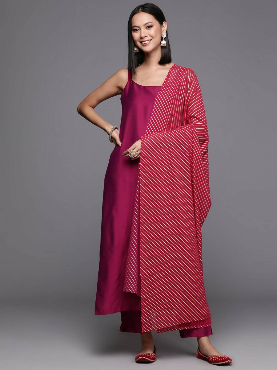 Ahalyaa Women's Traditional wear Kurta Set - Burgundy | Grocsy