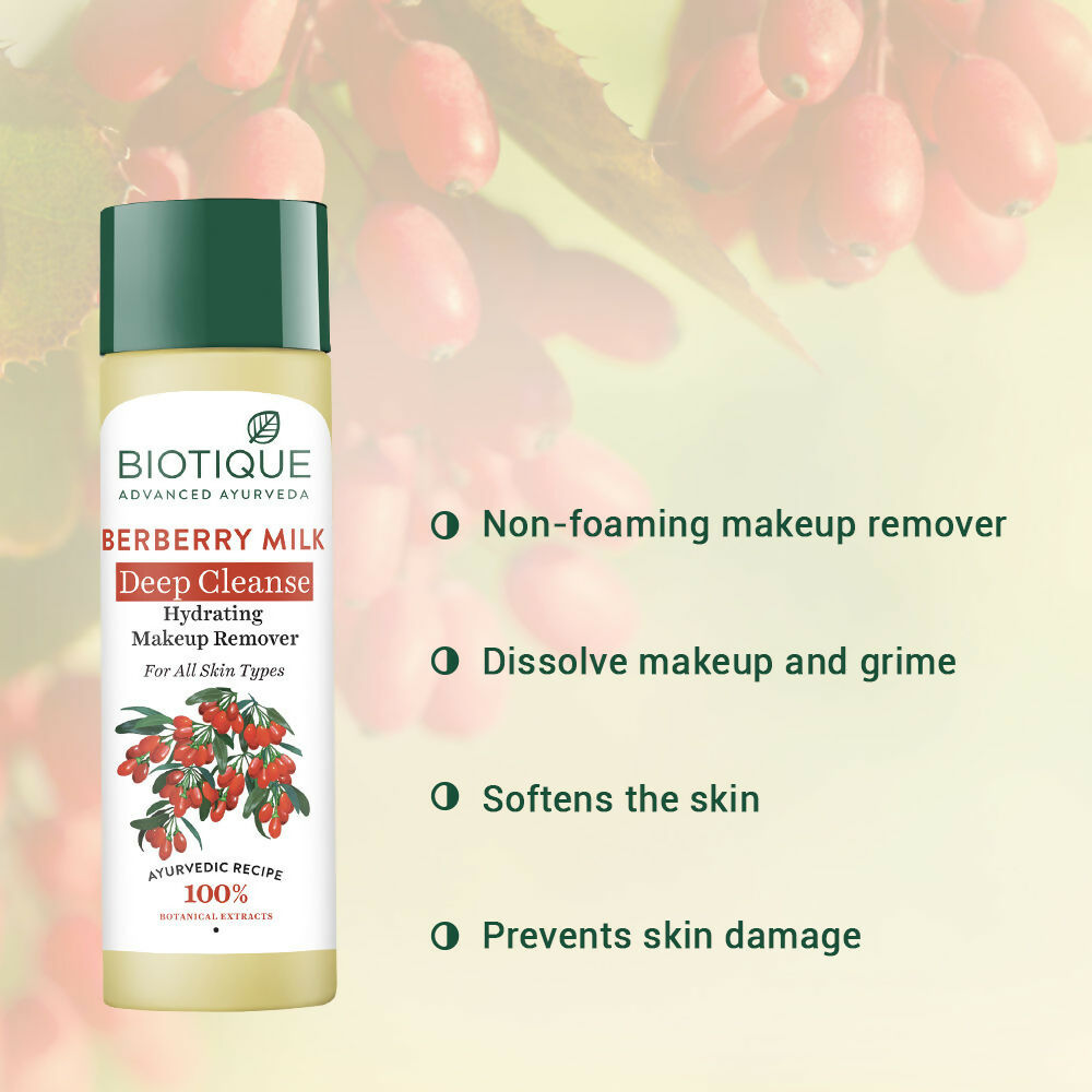 Biotique Berberry Milk Deep Cleanse Hydrating Makeup Remover | Grocsy