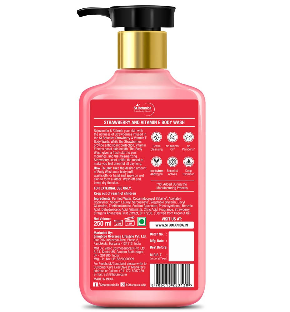 St.Botanica Strawberry & Vitamin E Body Wash | Grocsy