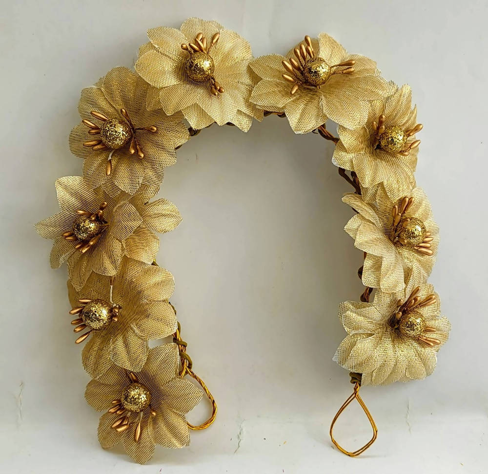 Gold Flower Hair Gajra | Grocsy