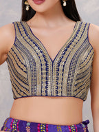 Joban Fashion Women Sequin Navy-Blue Stitched Blouse | Grocsy