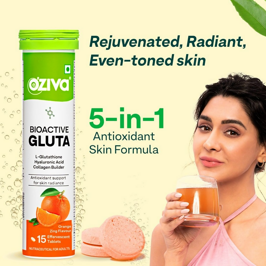 OZiva Bioactive Gluta Fizzy (L-Glutathione) Tablets | Grocsy