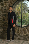 Statement Embroidered Black Co-Ord Set by Hilo Design | Grocsy