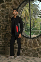 Statement Embroidered Black Co-Ord Set by Hilo Design | Grocsy