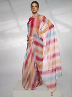 Multy Organza Designer Printed Saree - Shezlin | Grocsy