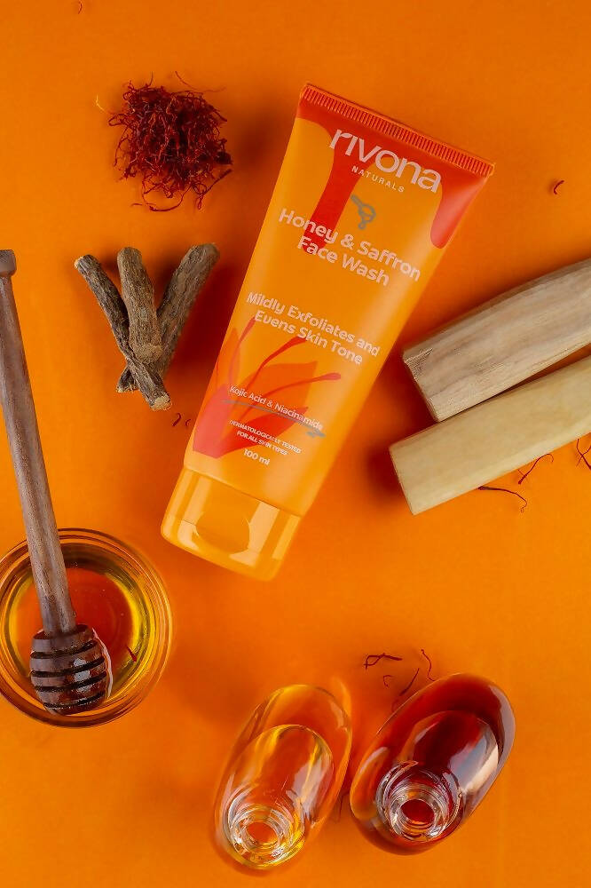 Rivona Naturals Honey & Saffron Face Wash | Grocsy