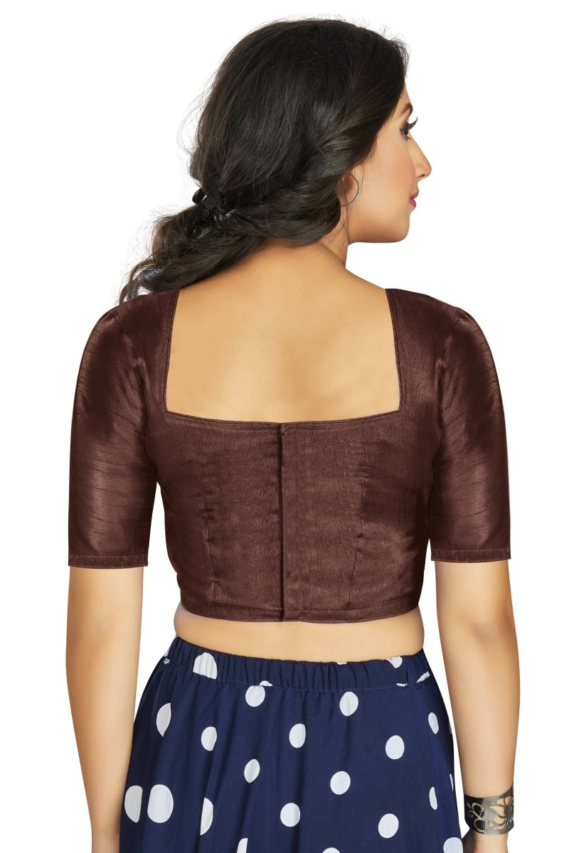 Aastha Fashion Women's Coffee Art Silk Designer Traditional Readymade Blouse | Grocsy