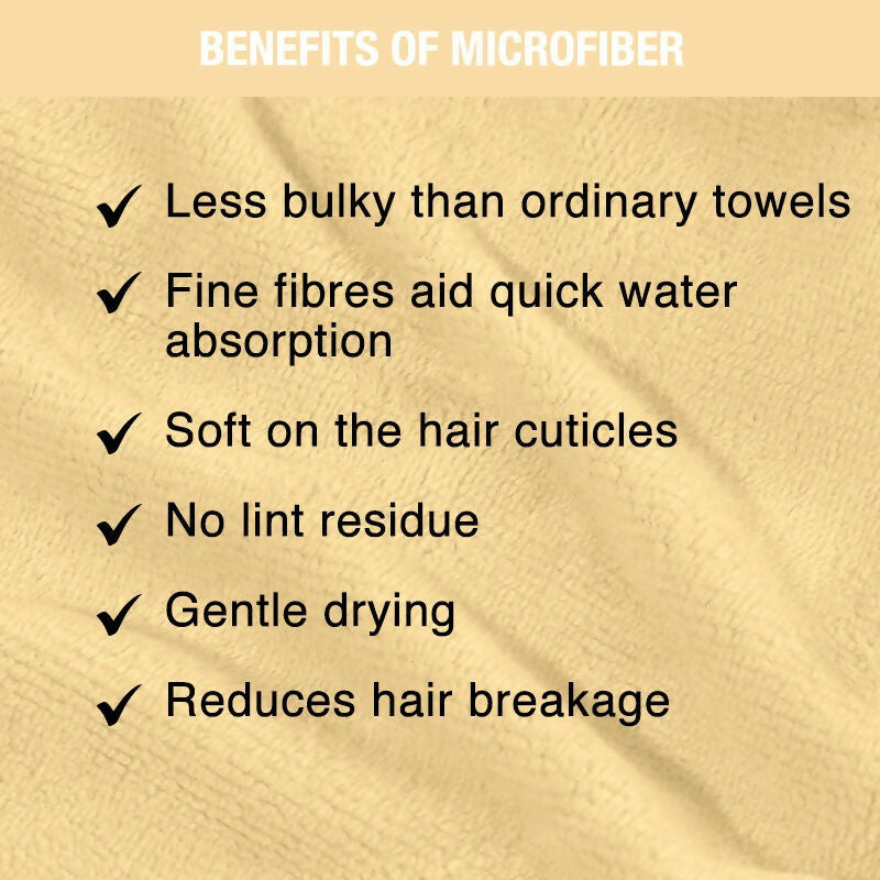 Nykaa Naturals Microfiber Hair Wrap for Frizz Free & Shiny Hair - Yellow | Grocsy