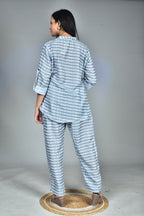 Morchari Digital Print Semi Muslin Co-Ord Set Top & Trouser-Multicolor | Grocsy