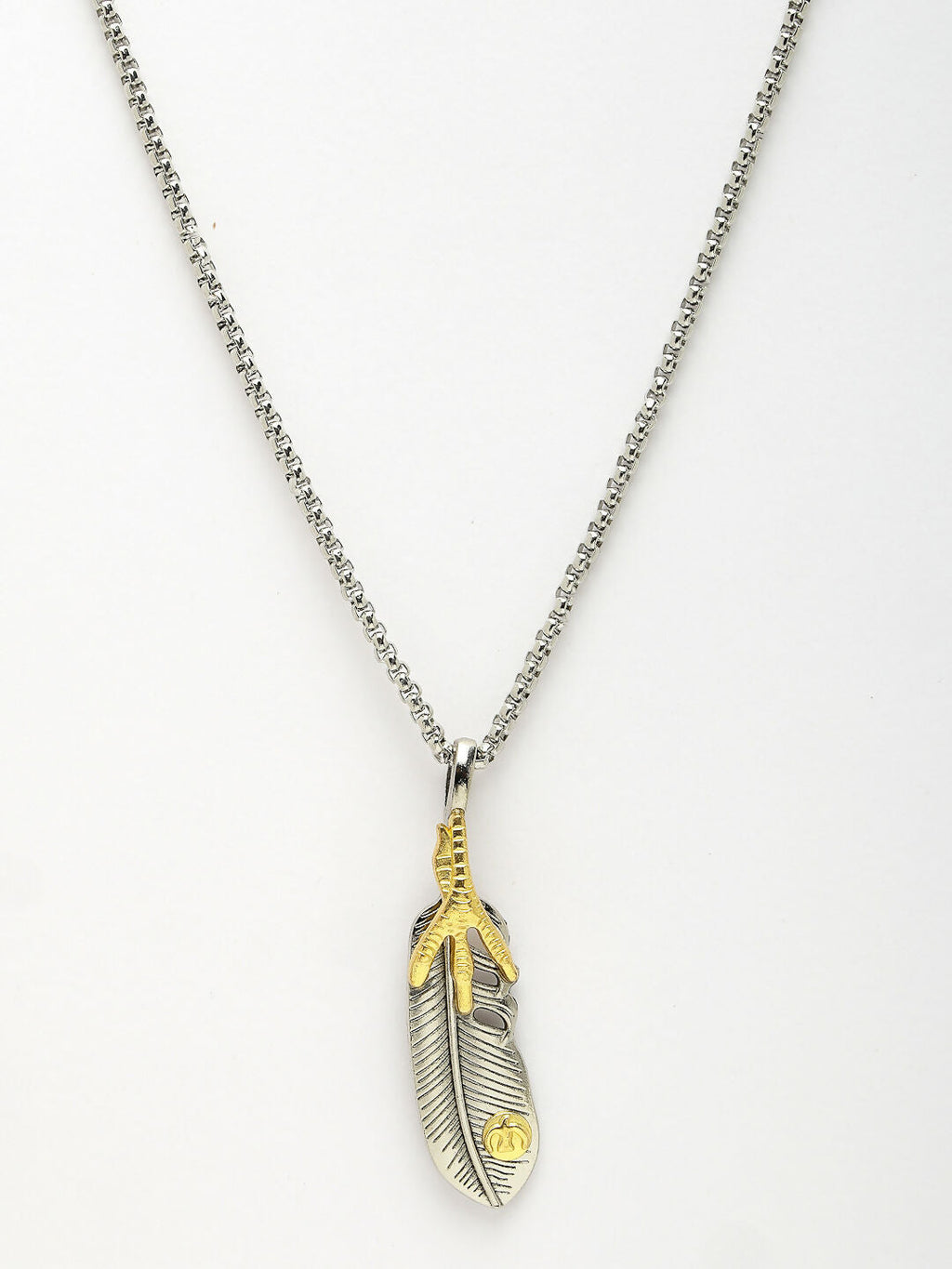 NVR Men's Silver-Plated Stainless Steel Pendant with Chain | Grocsy