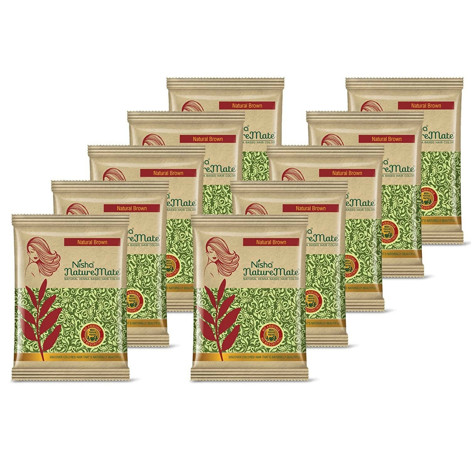 Nisha Nature Mate Henna Based Hair Natural Brown Color | Grocsy