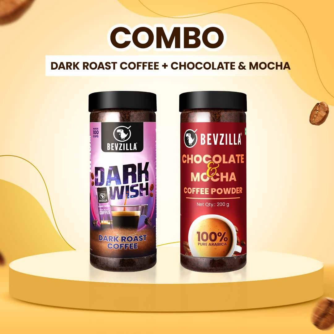 Bevzilla Chocolate & Mocha + Dark Wish Coffee Powder | Grocsy