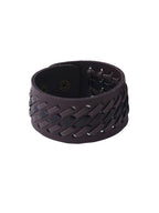 NVR Men's Brown Leather Bracelet | Grocsy