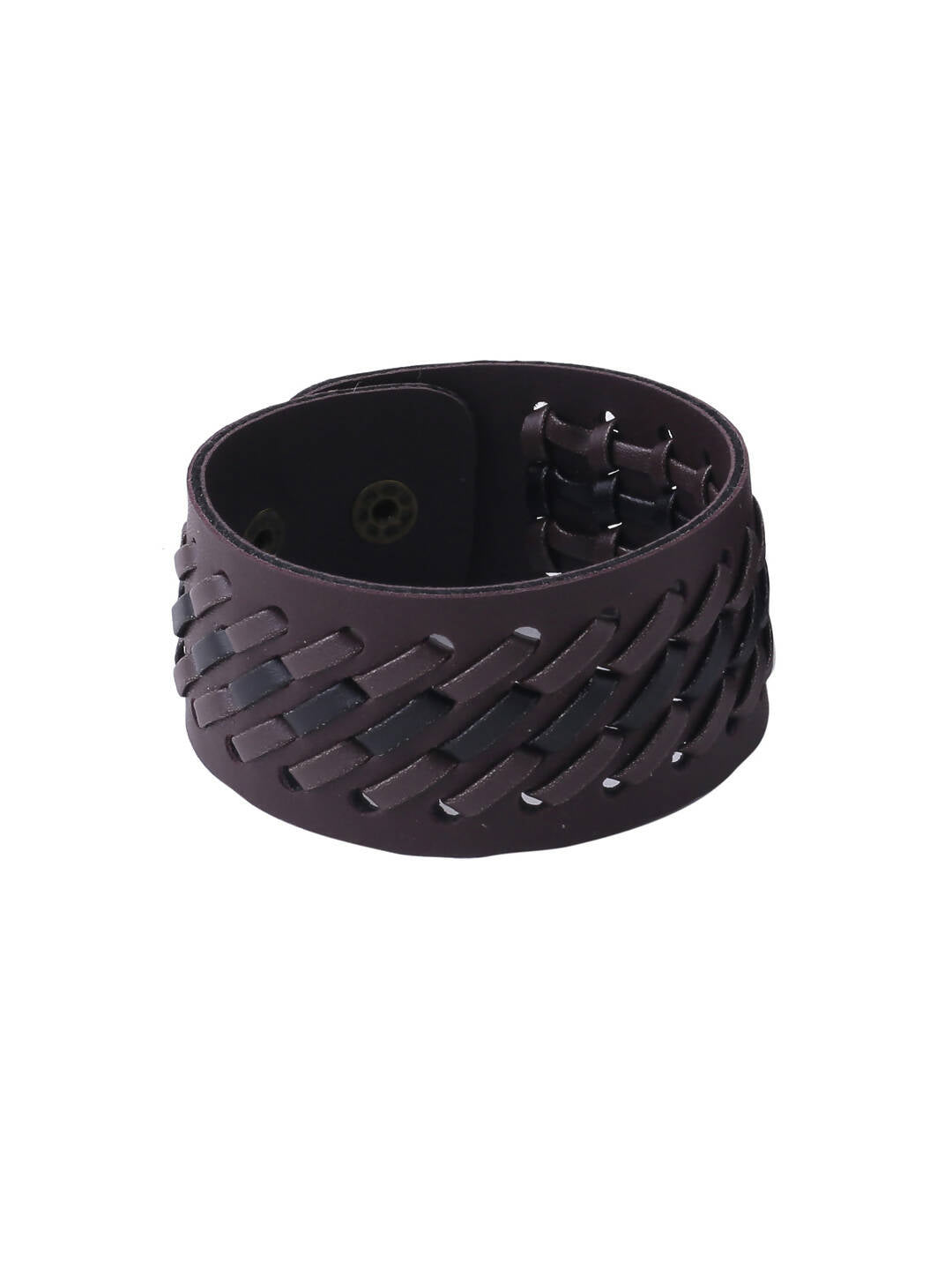 NVR Men's Brown Leather Bracelet | Grocsy