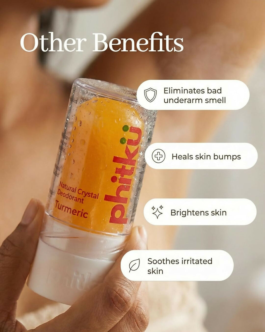 Phitku Crystal Roll On Deo with Turmeric | Grocsy