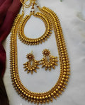 Jewel City Traditional Gold-Plated Kolhapuri Saaj Necklace Set with Matching Earrings | Grocsy