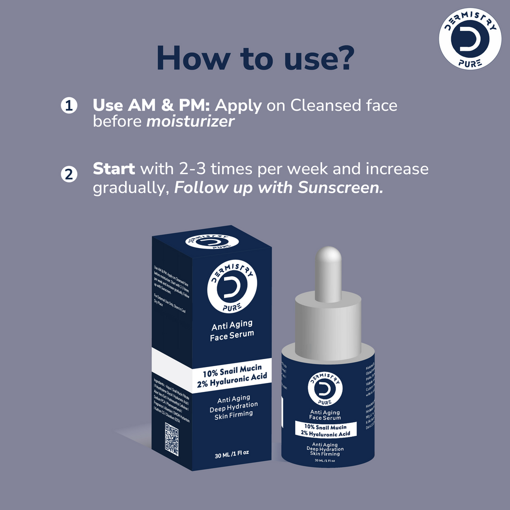 Dermistry 10% Snail Mucin96 Peptide Anti Ageing Moisturizer Skin Firming Tightening Aging Face Serum | Grocsy