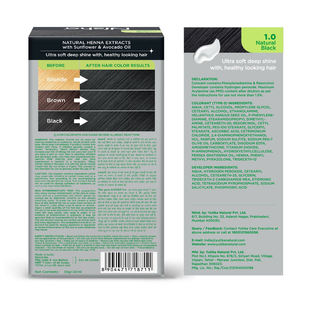 Nisha Creme Hair Color for Women & Men - Natural Black | Grocsy