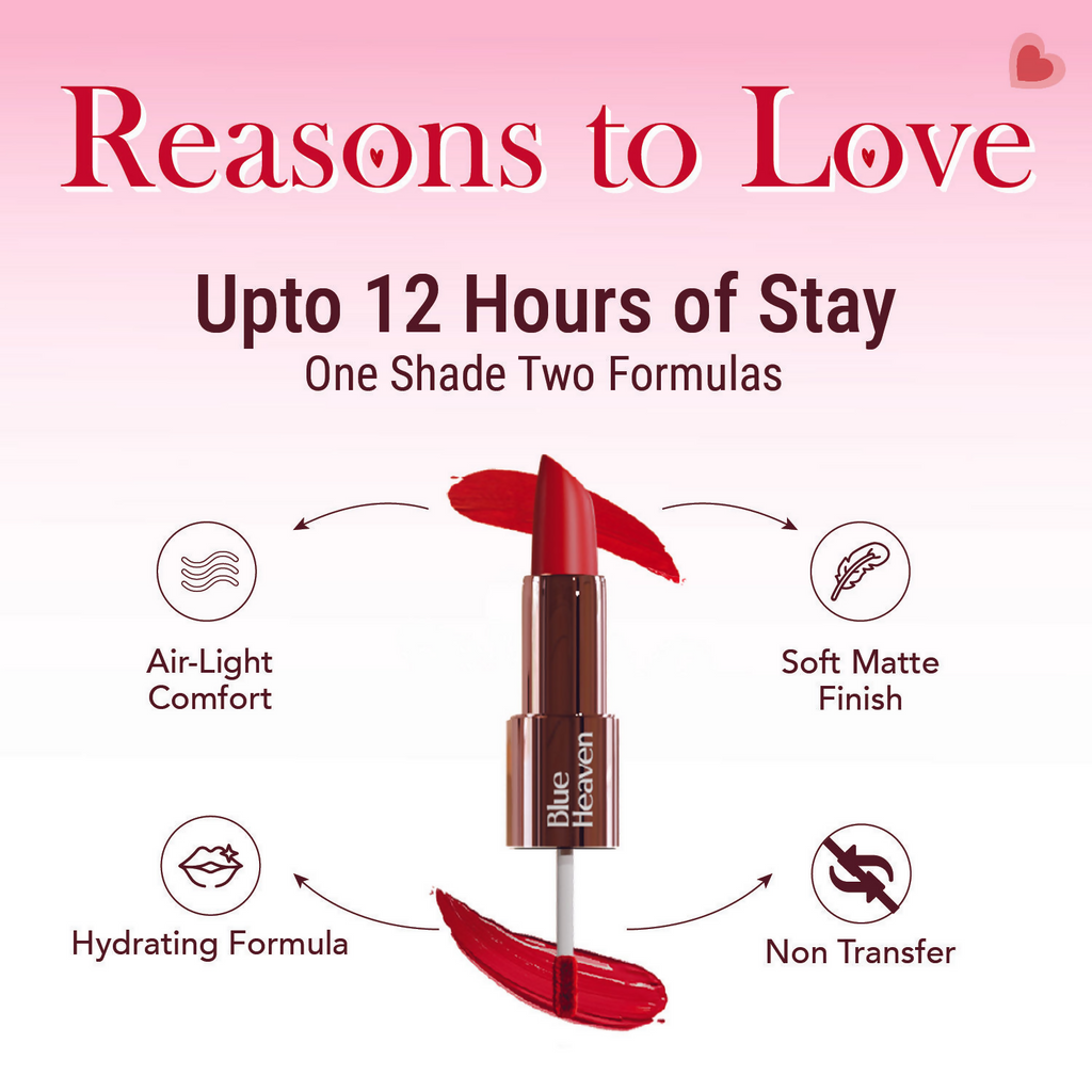 Blue Heaven Love Duo 2 In 1 Dual Sided Lipstick - 03 | Grocsy