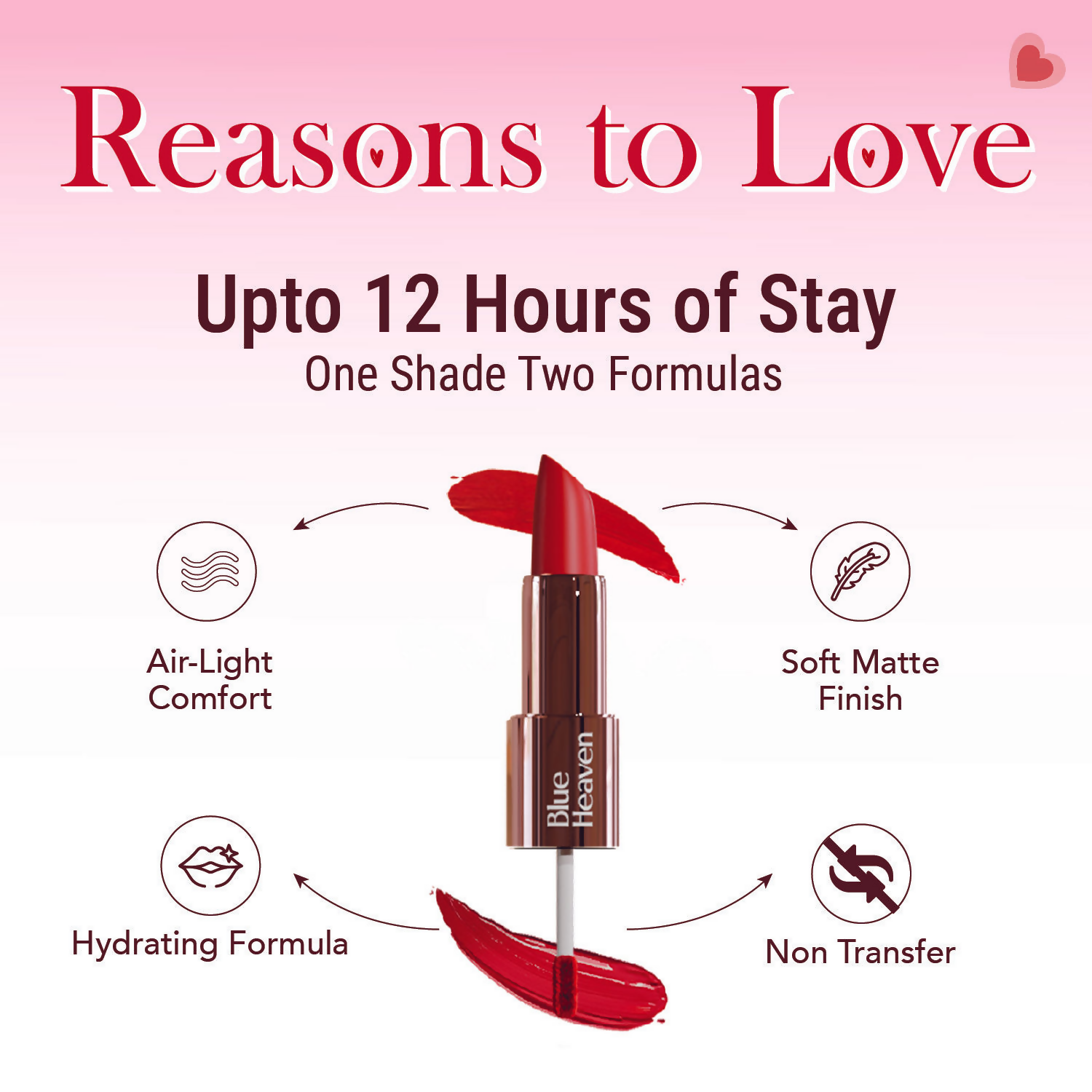 Blue Heaven Love Duo 2 In 1 Dual Sided Lipstick - 03 | Grocsy