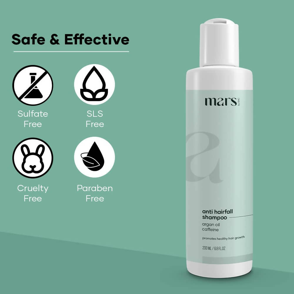 Mars By GHC Anti Hair Fall Hair Shampoo With Aloe Vera, Argan Oil & Caffeine | Grocsy