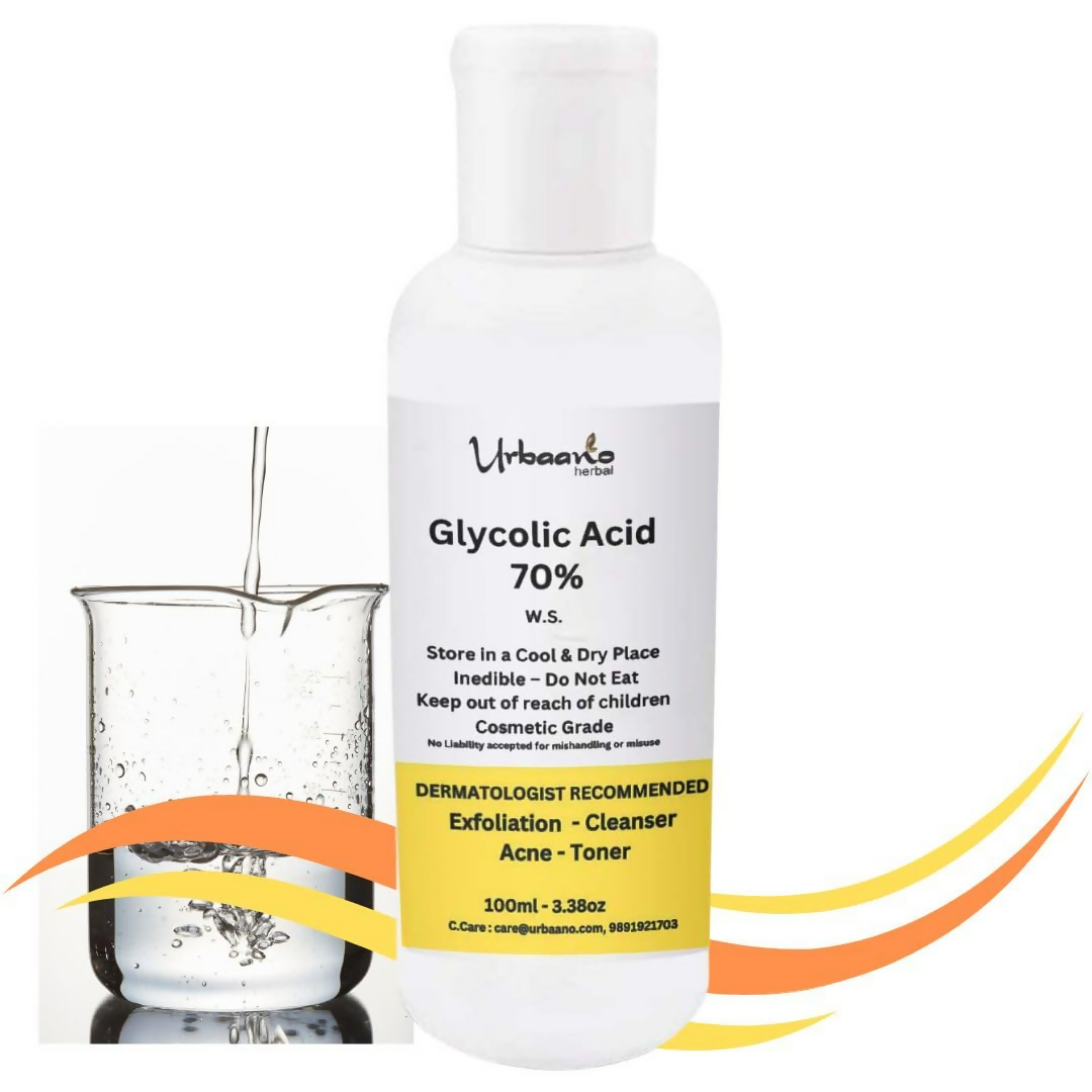 Urbaano Herbal Glycolic Acid 70%, Liquid for Cleansers | Grocsy
