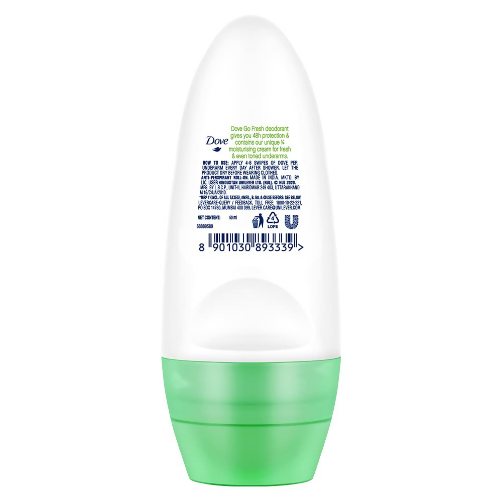 Dove Roll-On Deodorant Cucumber & Green Moisturising Cream | Grocsy