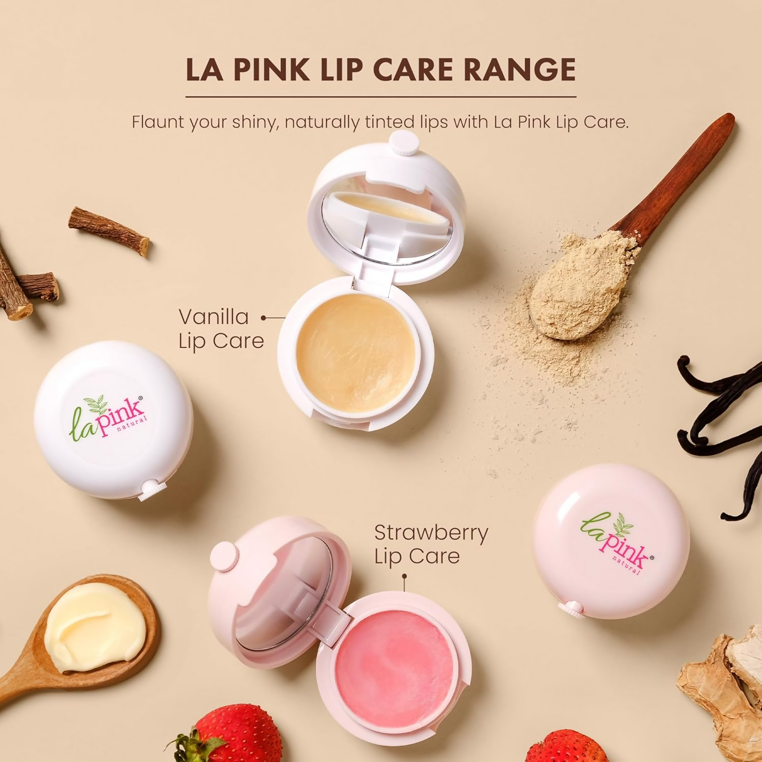 La Pink Vanilla Lip Balm With Shea & Kokum Butter | Grocsy