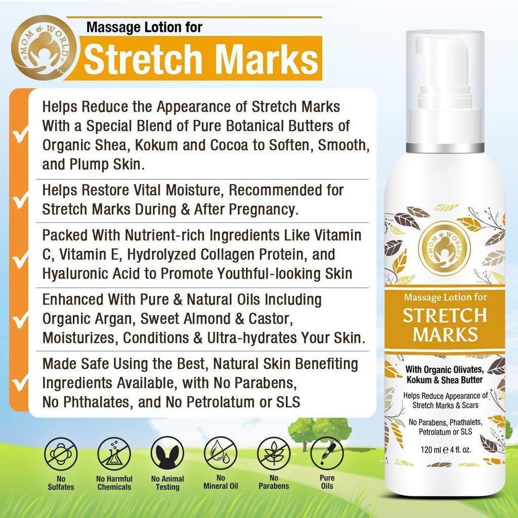 Mom & World Massage Lotion For Stretch Marks | Grocsy