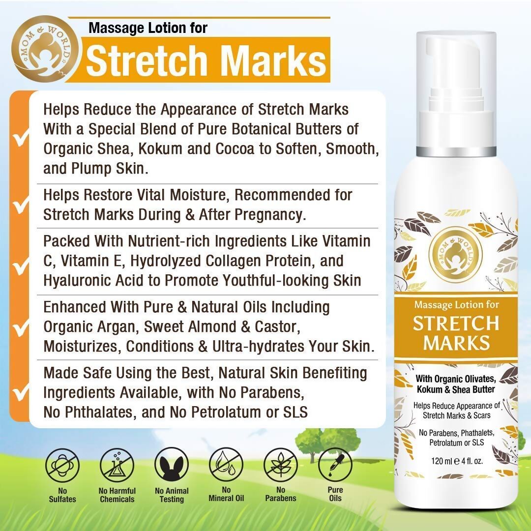 Mom & World Massage Lotion For Stretch Marks | Grocsy