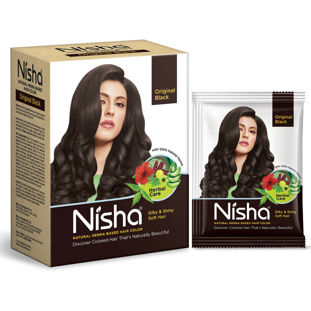 Nisha Henna Based Hair Colour for Women & Men Original Black | Grocsy