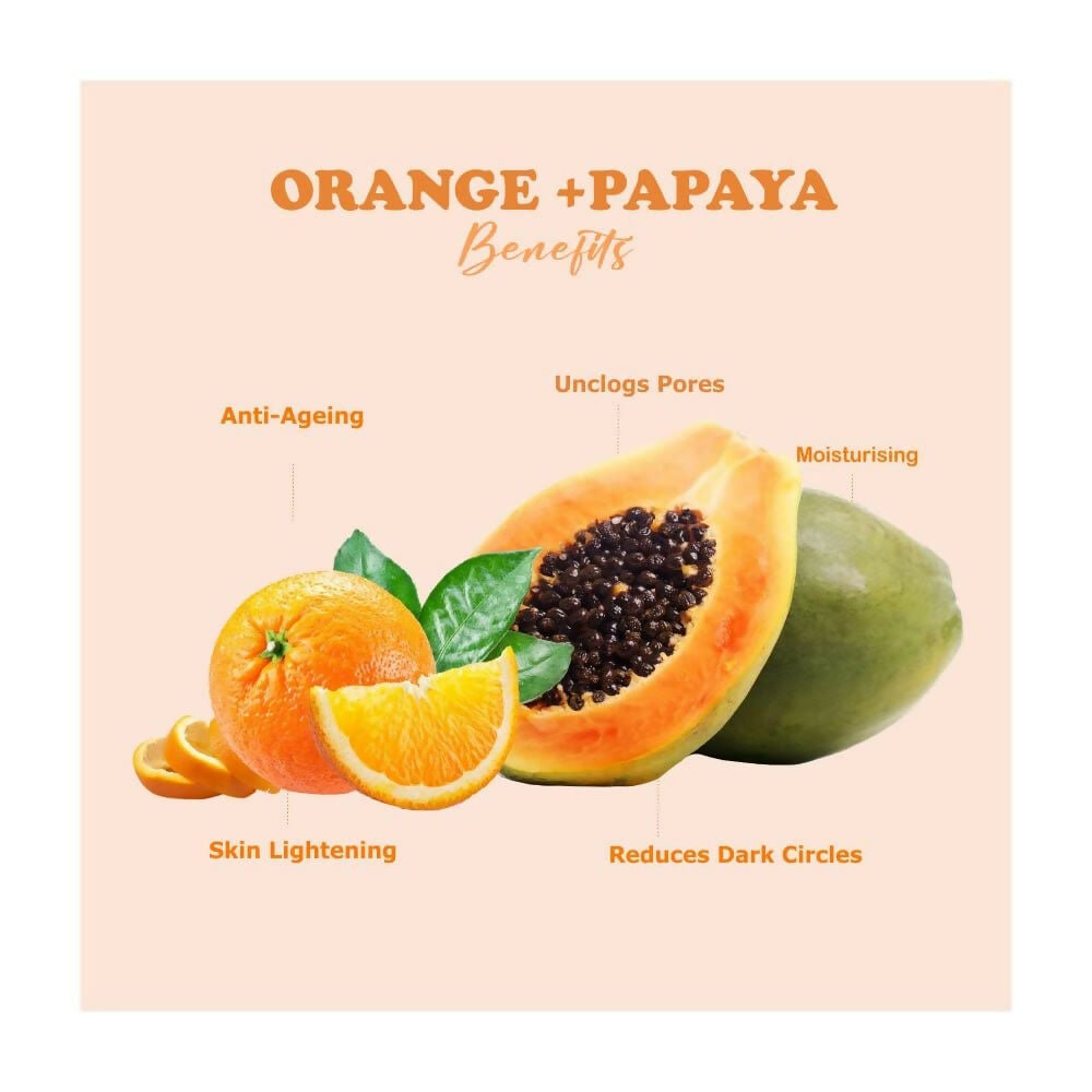 Kimayra Organic Orange + Papaya Face Pack Powder For Tan Removal, Helps In Retain Moisture & Reduce Wrinkles & Fine Lines | Grocsy