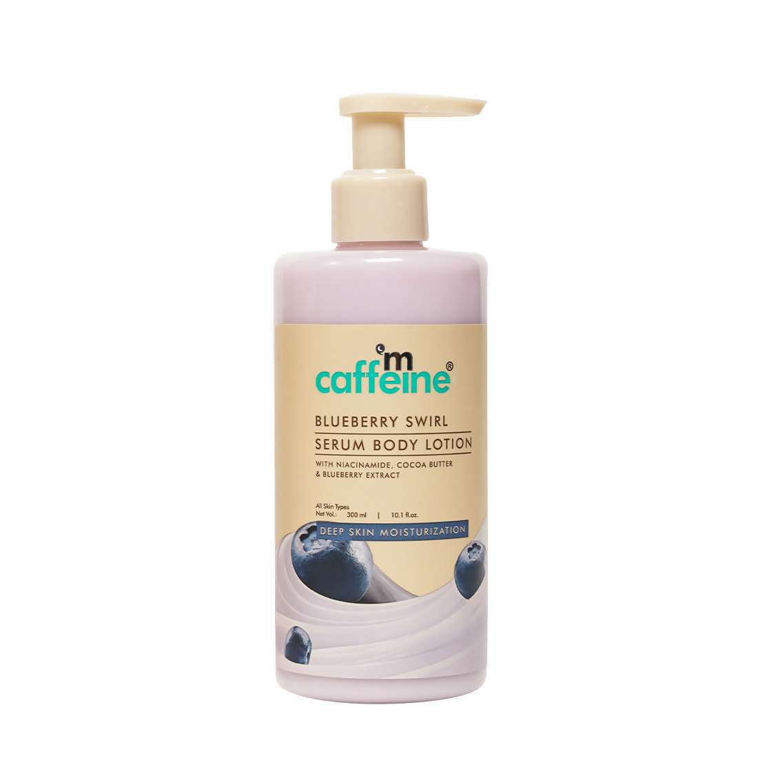 mCaffeine Blueberry Swirl Serum Body Lotion 72 hrs Deep Moisturization With Niacinamide | Grocsy