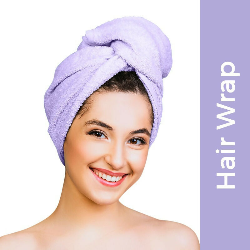 Nykaa Naturals Microfiber Hair Wrap for Frizz Free & Shiny Hair - Lavender | Grocsy