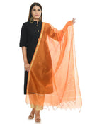Mominos Fashion Orange Banarsi Piping Dupatta | Grocsy