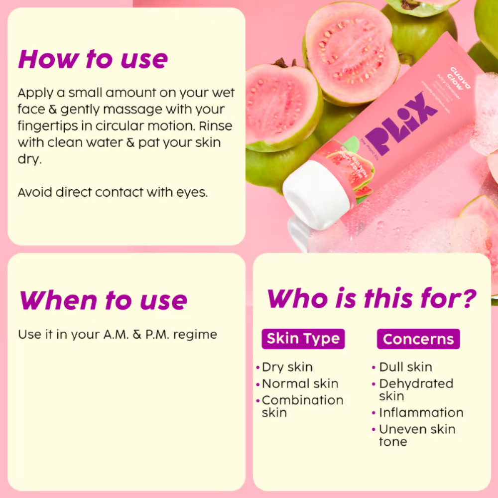 PLIX The Plant Fix Guava 10% Vitamin C Face Serum & Face Wash Combo | Grocsy
