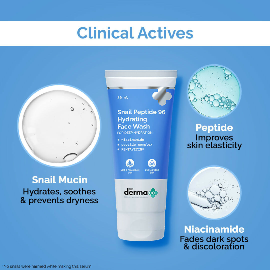 The Derma Co Snail Peptide 96 Hydrating Face Wash | Grocsy