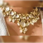 Jewel City Classic Gold-Plated Polki Choker Necklace with Pearl Clusters - Elegant Traditional Wedding Jewelry" | Grocsy