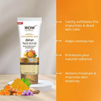 WOW Skin Science Ubtan + Hyaluronic Acid Detan Face Scrub For Gently Exfoliates, Removes Impurities, Hydrates Skin | Grocsy