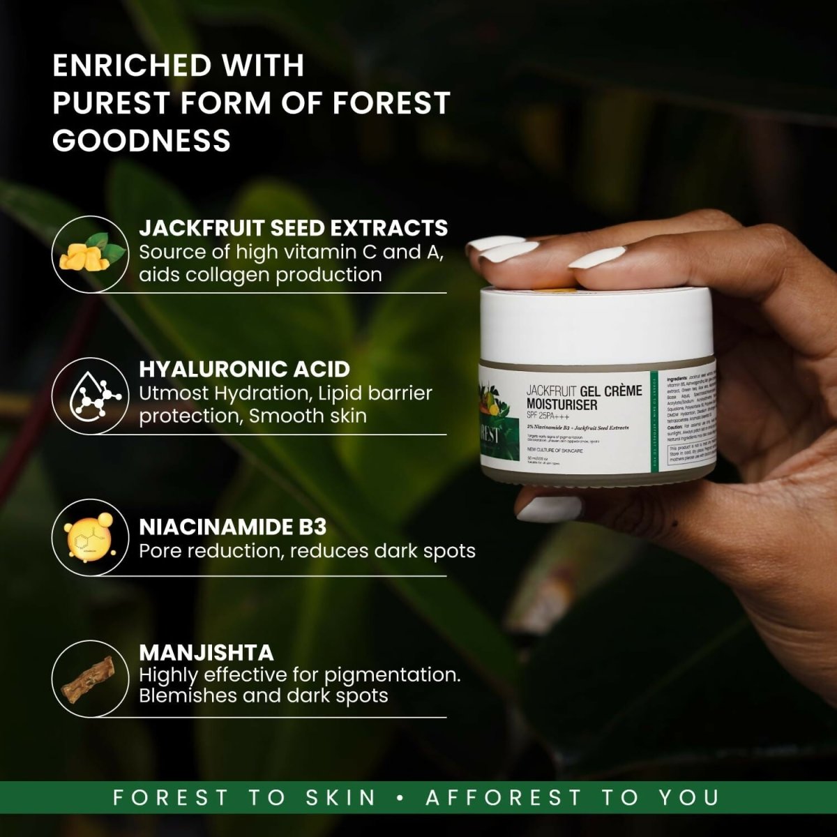 Afforest Jackfruit Gel Creme Moisturiser SPF 25 PA+++ | Grocsy