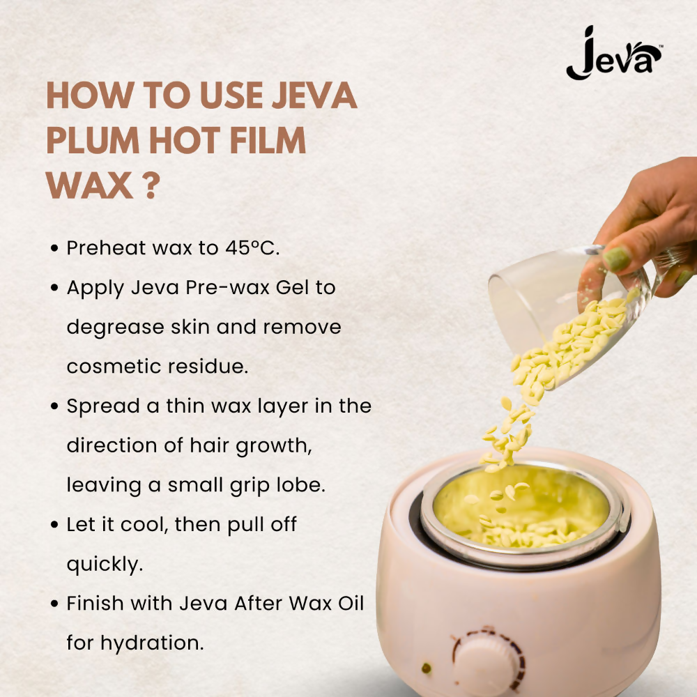 Jeva Hot Film Wax Natural Stripless Hard Wax Beads | Grocsy