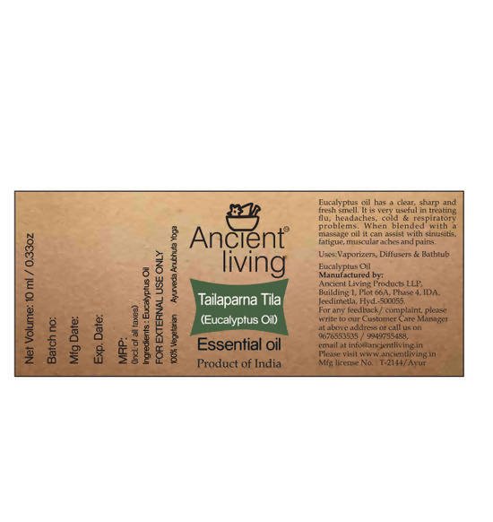 Ancient Living Tailaparna Tila (Eucalyptus Oil) Essential Oil | Grocsy