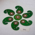 Kundan HandiKrafts Handcrafted Dark Green Colour Kundan Rangoli | Grocsy