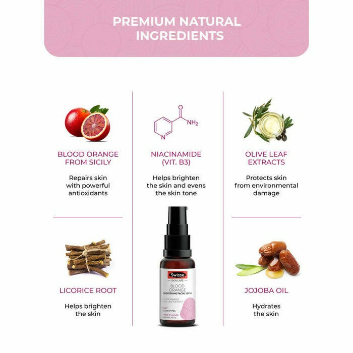 Swisse Skincare Blood Orange Brightening Facial Serum with Vitamin C | Grocsy